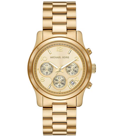 michael kors gold tone watch womens|Michael Kors runway chronograph.